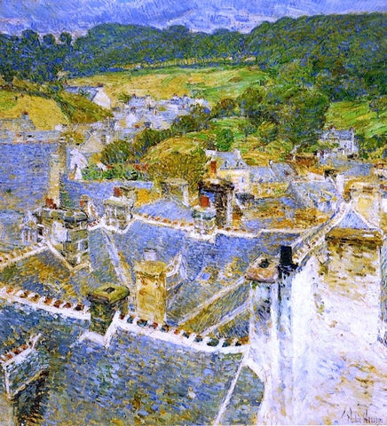  Frederick Childe Hassam Rooftops: Pont-Aven - Hand Painted Oil Painting