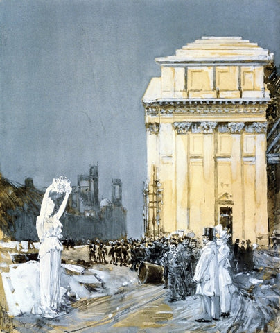  Frederick Childe Hassam Scene at the World's Columbian Exposition, Chicago, Illinois - Hand Painted Oil Painting