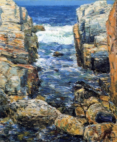  Frederick Childe Hassam The South Gorge, Appledore, Isles of Shoals - Hand Painted Oil Painting