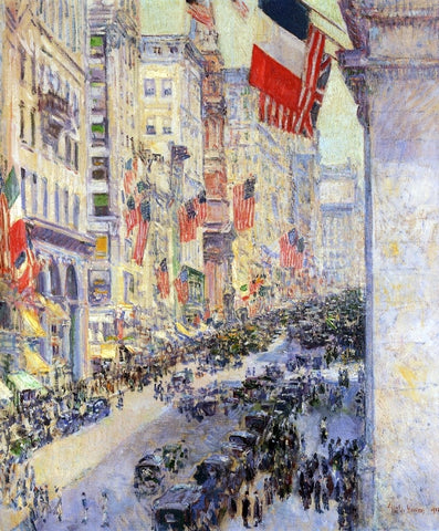  Frederick Childe Hassam Up the Avenue from Thirty-Fourth Street, 1917 - Hand Painted Oil Painting