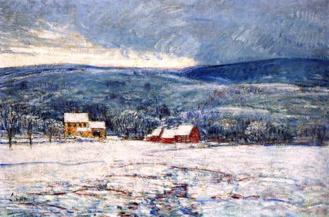  Frederick Childe Hassam Winter in the Connecticut Hills - Hand Painted Oil Painting