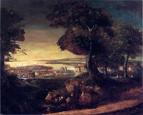  George Beck View of Baltimore from Howard's Park - Hand Painted Oil Painting