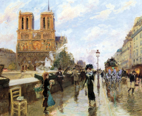  Georges Stein Les quais pres de Notre Dame - Hand Painted Oil Painting