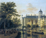  Gerrit Adriaensz Berckheyde The Nieuwezijds Voorburgswal, Amsterdam - Hand Painted Oil Painting