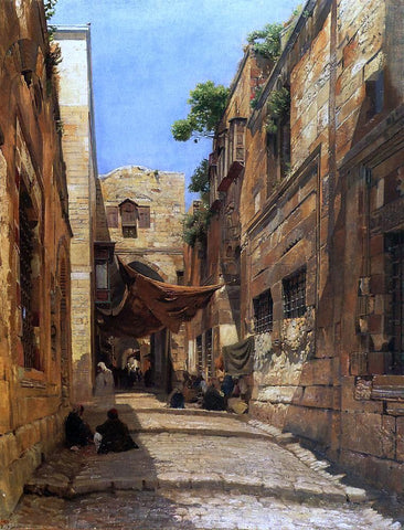  Gustav Bauernfeind David Street in Jerusalem - Hand Painted Oil Painting