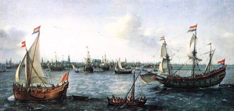  Hendrick Cornelisz Vroom The Harbour in Amsterdam - Hand Painted Oil Painting