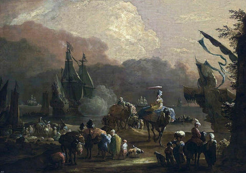  Hendrik Van Minderhout Mediterranean Harbour Scene - Hand Painted Oil Painting