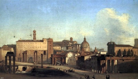  Ippolito Caffi A View Of The Forum - Hand Painted Oil Painting