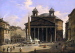  Ippolito Caffi View of the Pantheon, Rome - Hand Painted Oil Painting