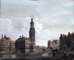  Isaak Ouwater View of the Singel with the Munttoren in Amsterdam - Hand Painted Oil Painting