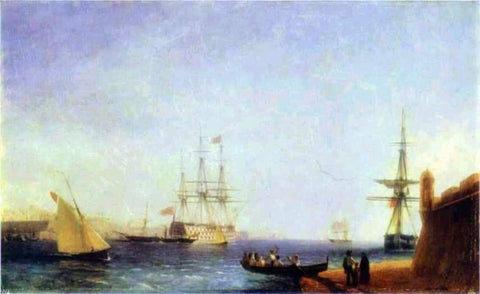  Ivan Constantinovich Aivazovsky Malta, Valetto Harbour - Hand Painted Oil Painting