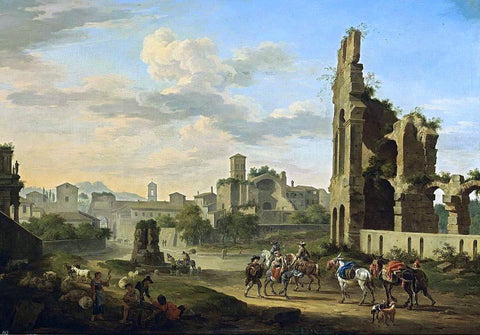  Jacob De Heusch Rome: A View of the Forum Romanum - Hand Painted Oil Painting