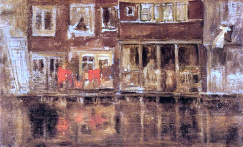  James McNeill Whistler The Canal, Amsterdam - Hand Painted Oil Painting