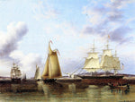  James E Buttersworth The 'N.B.Palmer' at Anchor off Staten Island - Hand Painted Oil Painting