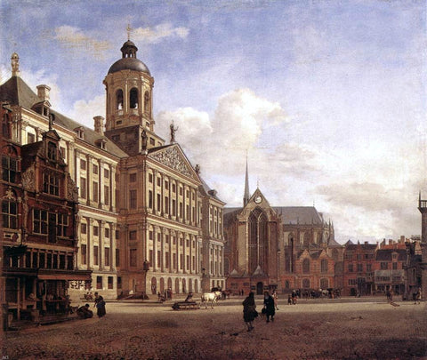  Jan Van der Heyden The New Town Hall in Amsterdam - Hand Painted Oil Painting
