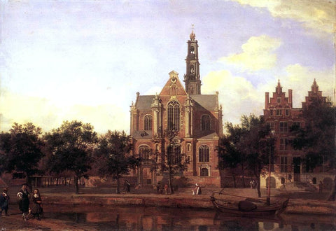  Jan Van der Heyden View of the Westerkerk, Amsterdam - Hand Painted Oil Painting