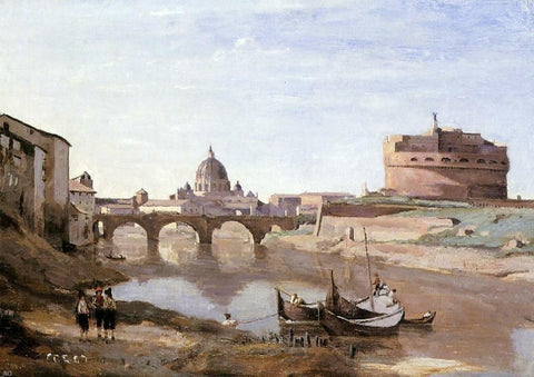  Jean-Baptiste-Camille Corot Rome - Castle Sant'Angelo - Hand Painted Oil Painting