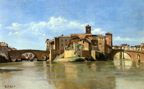  Jean-Baptiste-Camille Corot Rome - the Basilica of Constantine - Hand Painted Oil Painting
