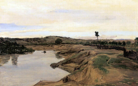  Jean-Baptiste-Camille Corot The Poussin Promenade (also known as Roman Campagna) - Hand Painted Oil Painting
