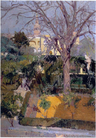  Joaquin Sorolla Y Bastida Gardens of Alcazar, Seville - Hand Painted Oil Painting