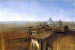  Johann Georg Von Dillis Three Views of Rome from the Villa Malta: View of St. Peter's - Hand Painted Oil Painting