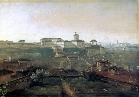 Johann Georg Von Dillis Three Views of Rome from the Villa Malta: View of the Quirinale Hill - Hand Painted Oil Painting