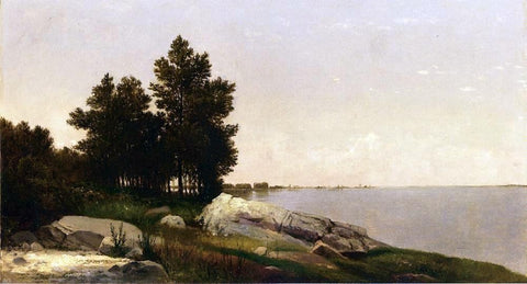  John Frederick Kensett Study on Long Island Sound at Darien, Connectucut - Hand Painted Oil Painting