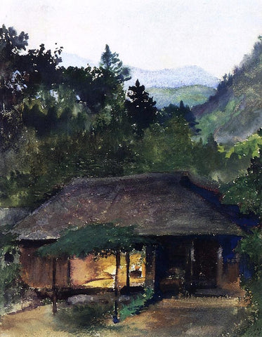  John La Farge Evening Study (also known as Priest's House, Nikko, Japan) - Hand Painted Oil Painting