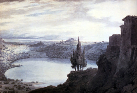  John Robert Cozens Lake Nemi, Campagna, Italy - Hand Painted Oil Painting