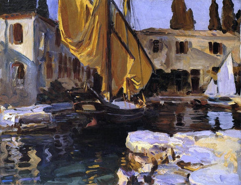  John Singer Sargent Boat with The Golden Sail, San Vigilio - Hand Painted Oil Painting