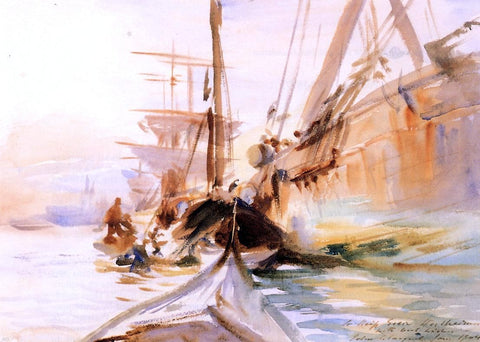  John Singer Sargent Unloading Boats, Venice - Hand Painted Oil Painting
