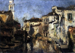  John Twachtman San Trovaso Square, Venice - Hand Painted Oil Painting