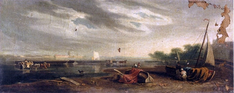  John Varley A River Landscape on the Thames - Hand Painted Oil Painting