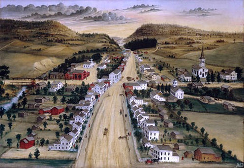  Joseph H Hidley View of Poestenkill, New York - Hand Painted Oil Painting