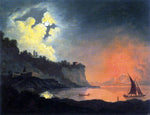  Joseph Wright View of Vesuvius from Posilippo - Hand Painted Oil Painting