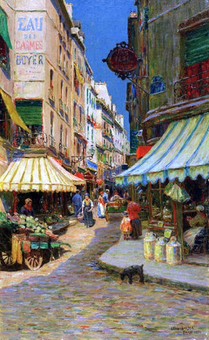  Luther Emerson Van Gorder Market Day, Paris - Hand Painted Oil Painting