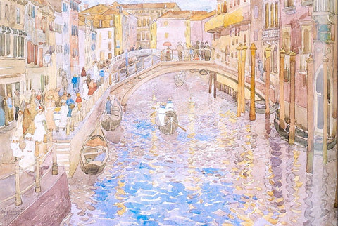  Maurice Prendergast Venetian Canal Scene - Hand Painted Oil Painting