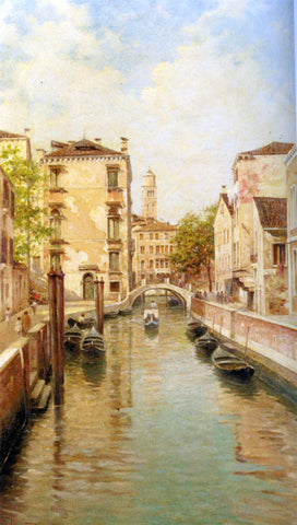  Rafael Senet A Canal in Venice - Hand Painted Oil Painting