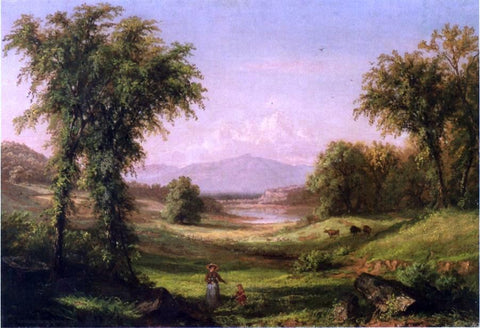  Jr. Samuel Colman A New Hampshire Landscape, with Elma Mary Gove in the Foreground - Hand Painted Oil Painting
