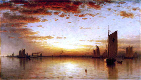  Sanford Robinson Gifford A Sunset, Bay of New York - Hand Painted Oil Painting