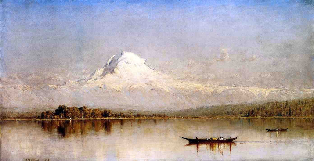Sanford Robinson Gifford Mount Rainier, Bay of Tacoma, Puget sound Oil ...