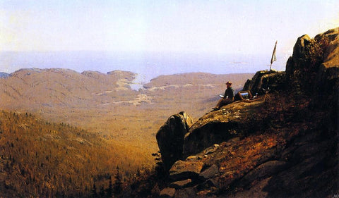  Sanford Robinson Gifford The Artist Sketching at Mount Desert, Maine - Hand Painted Oil Painting