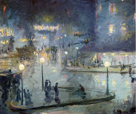  Theodore Earl Butler Place du Rome at Night - Hand Painted Oil Painting