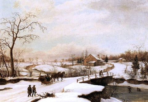  Thomas Birch Philadelphia Winter Landscape - Hand Painted Oil Painting