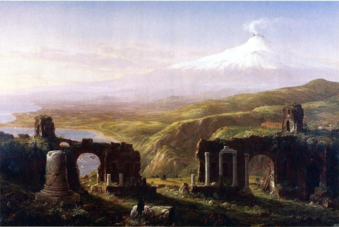  Thomas Cole Mount Aetna from Taormina, Sicily - Hand Painted Oil Painting