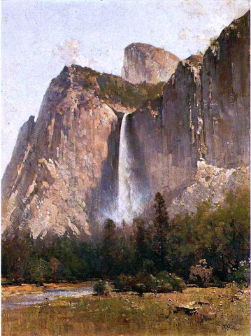  Thomas Hill Bridal Veil Falls - Yosemite Valley - Hand Painted Oil Painting