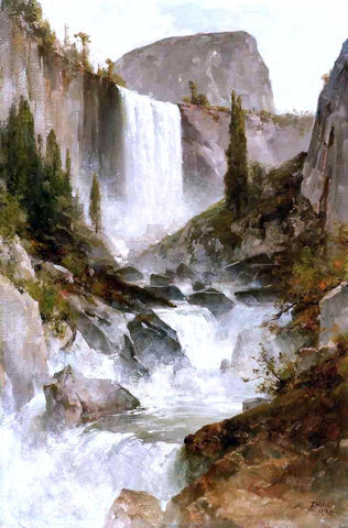  Thomas Hill Falls in Yosemite - Hand Painted Oil Painting