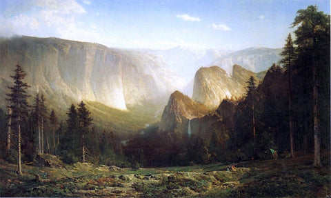  Thomas Hill Piute camp, Great Canyon of the Sierra, Yosemite - Hand Painted Oil Painting