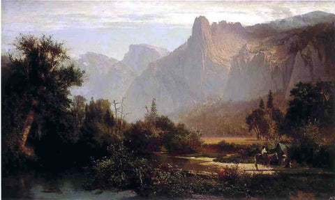  Thomas Hill Piute Indian Family in Yosemite Valley - Hand Painted Oil Painting
