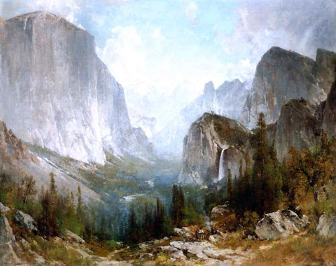  Thomas Hill Piute Indians at the Gates of Yosemite - Hand Painted Oil Painting